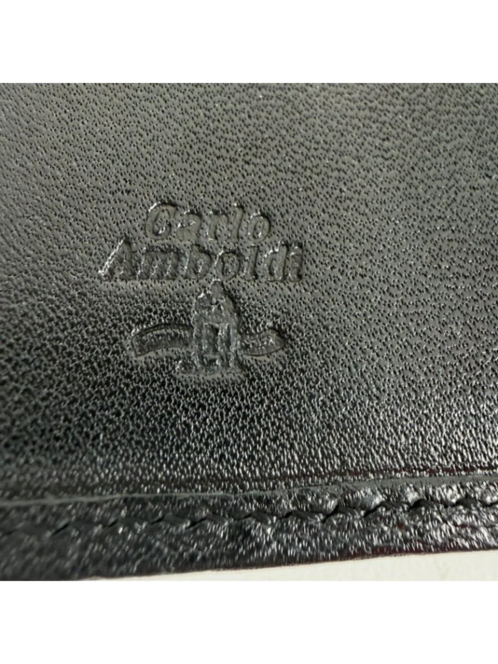 New Vintage Carlo Amboldi Black Italian Leather Day Planner